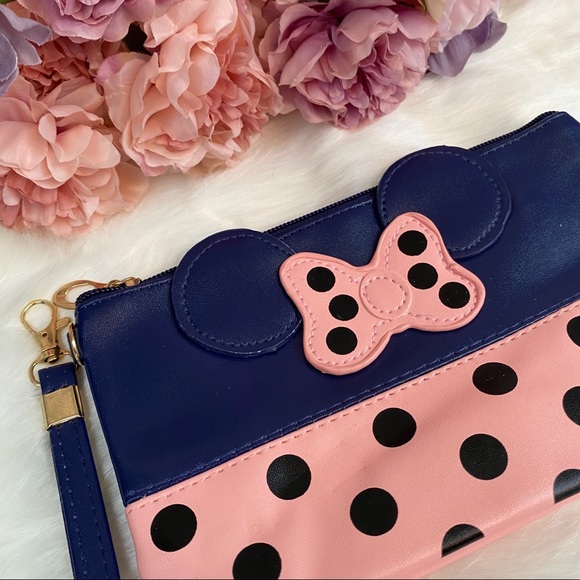 Minnie Mouse Blue & Pink Makeup Cosmetic Bag - Picture 3 of 8